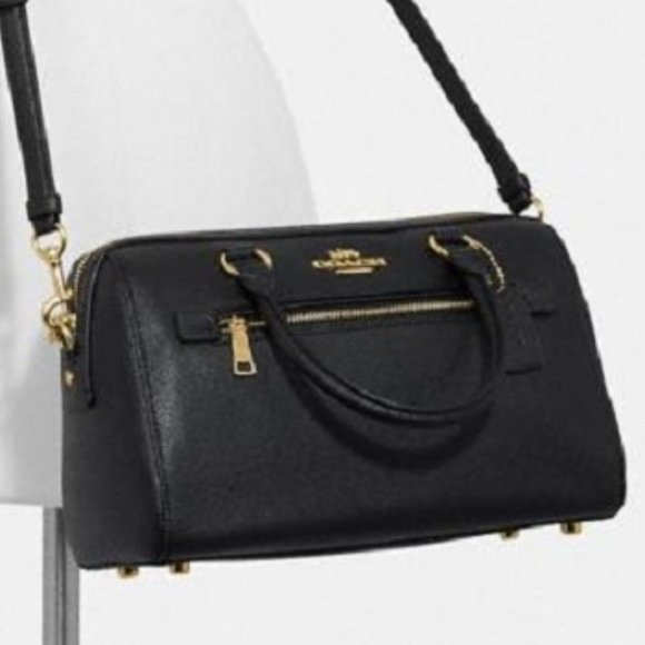 $198 *NEW* COACH Black/Gold SATCHEL - Picture 3 of 8